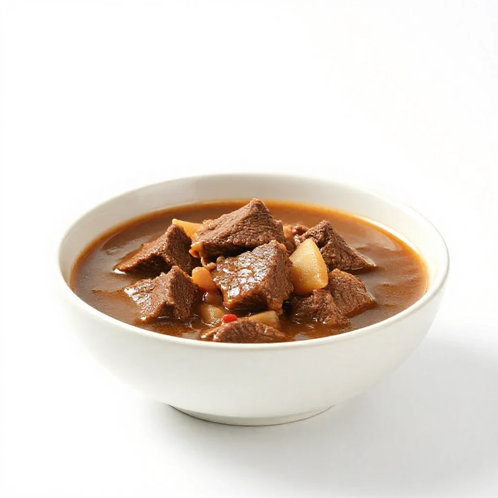 Beef stew isolated on a white background