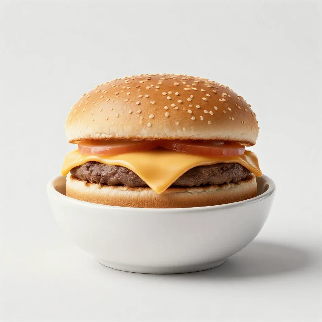 Cheeseburger isolated on a white background