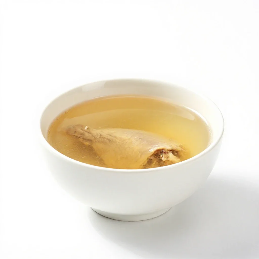 Chicken broth isolated on a white background