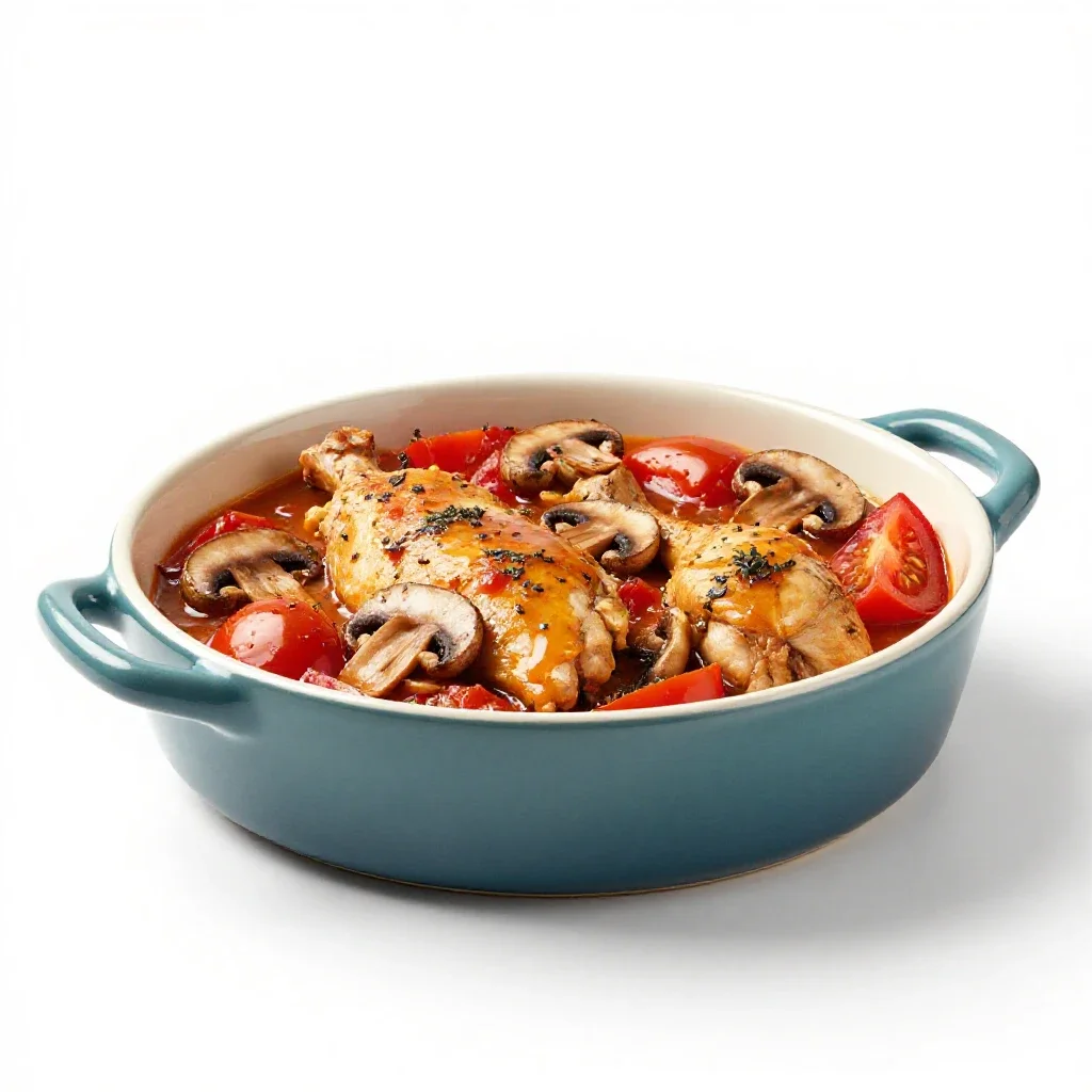 Chicken cacciatore isolated on a white background