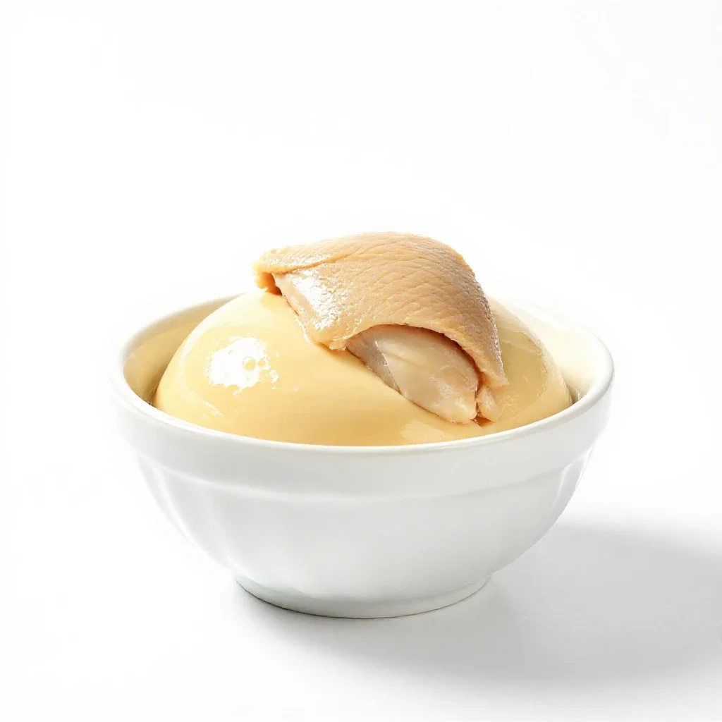 Chicken mousse isolated on a white background