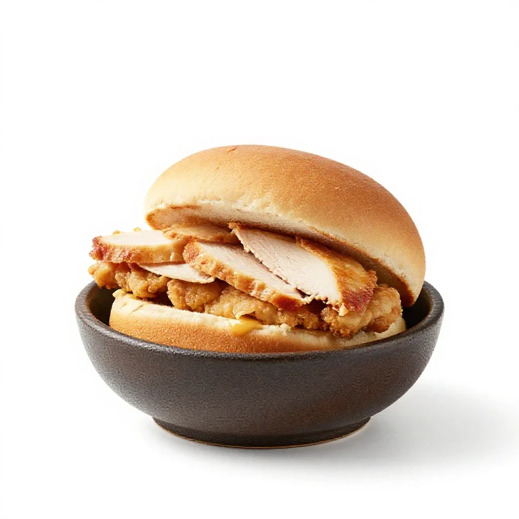 Chicken sandwich isolated on a white background