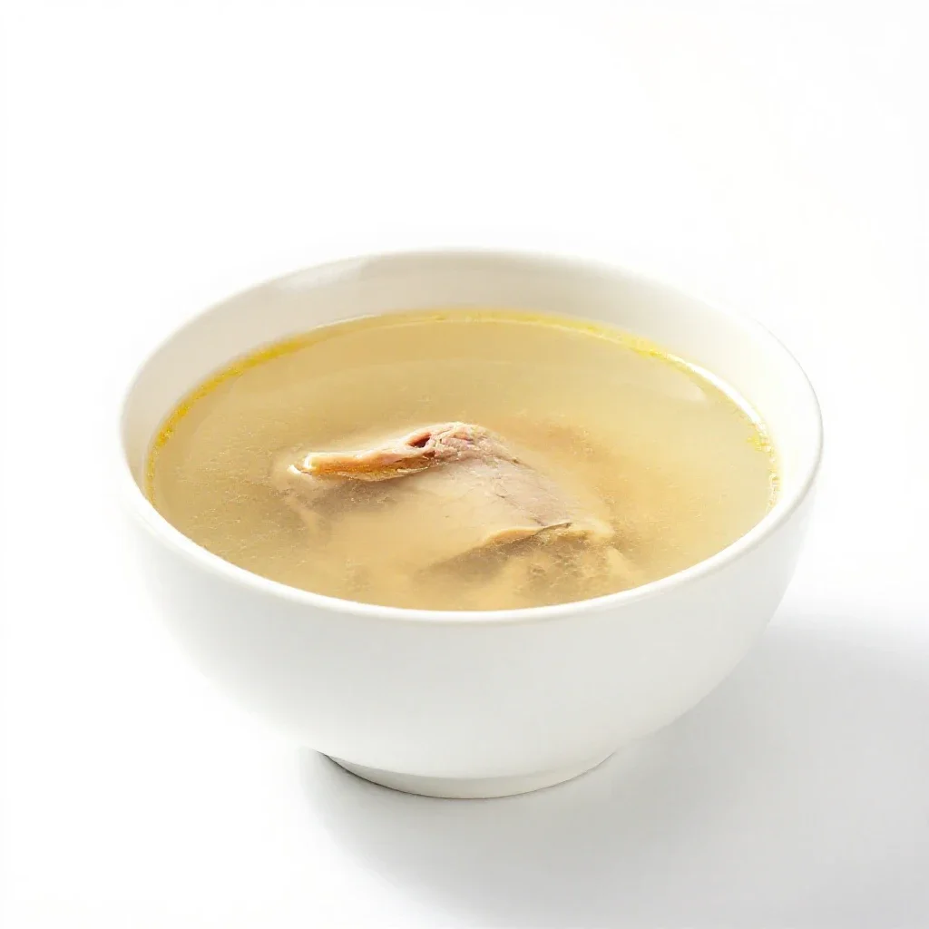 Chicken soup isolated on a white background