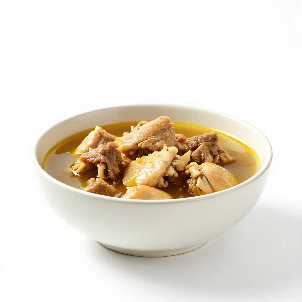 Chicken stew isolated on a white background