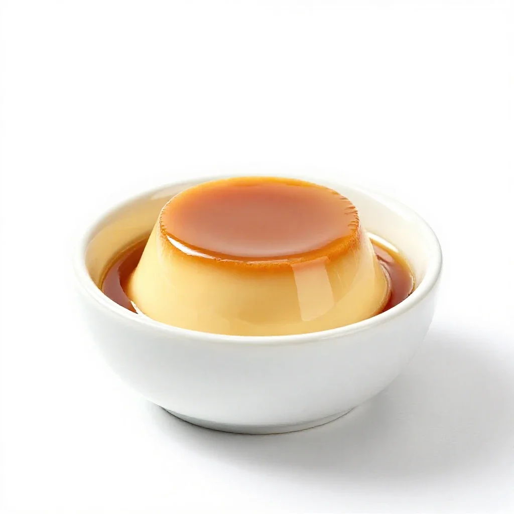 Creme caramel isolated on a white background