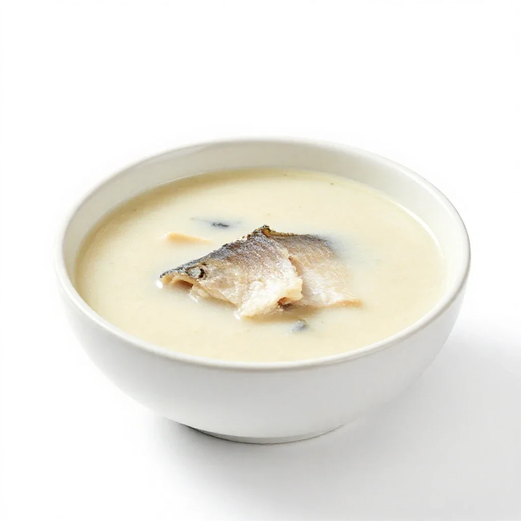 Fish chowder isolated on a white background