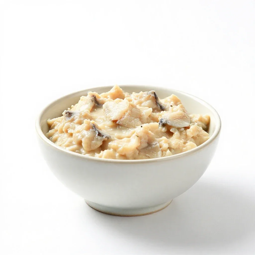 Fish mousse isolated on a white background