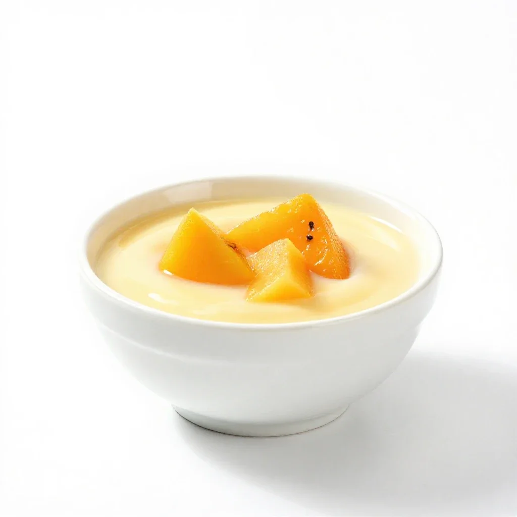 Fruit custard isolated on a white background