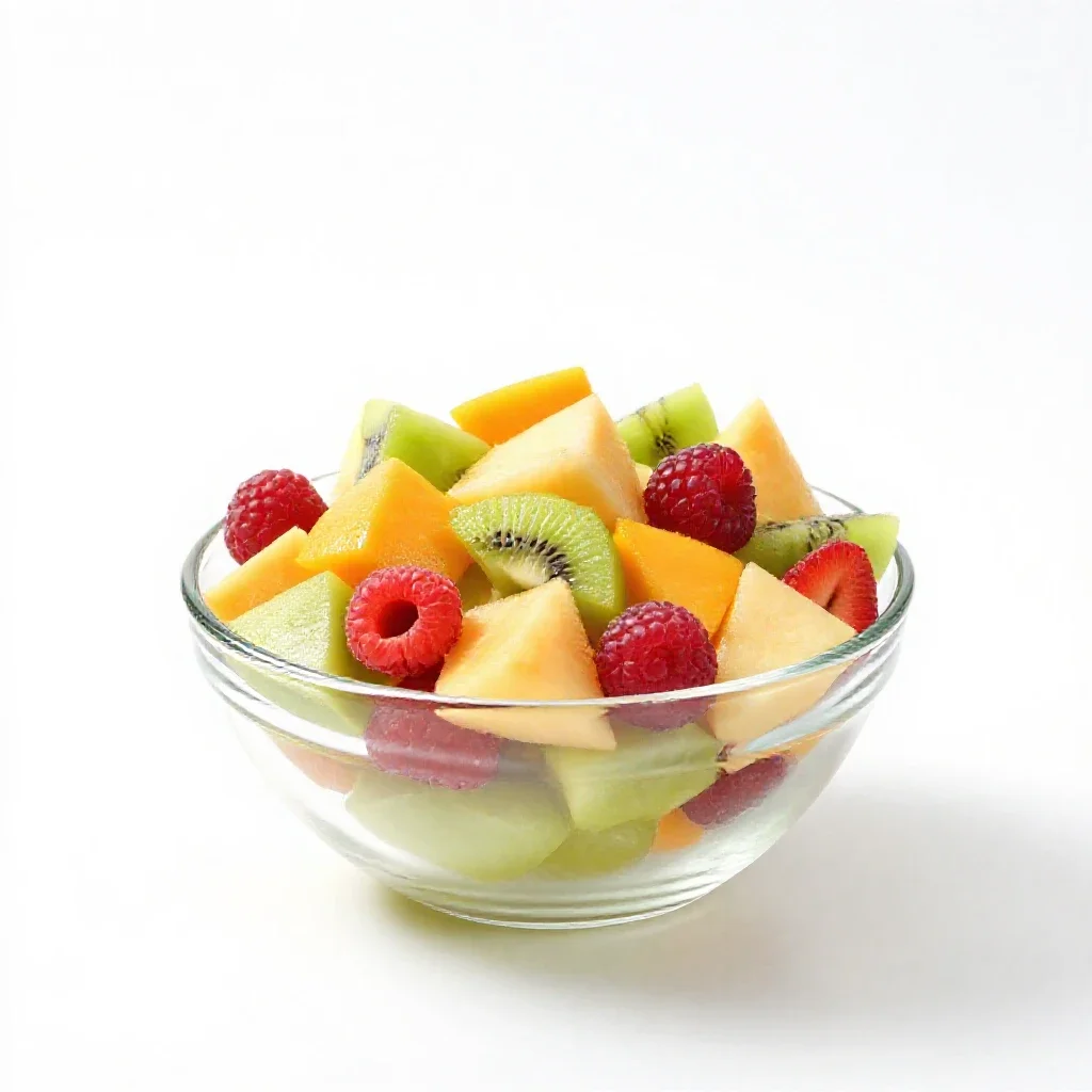 Fruit salad isolated on a white background