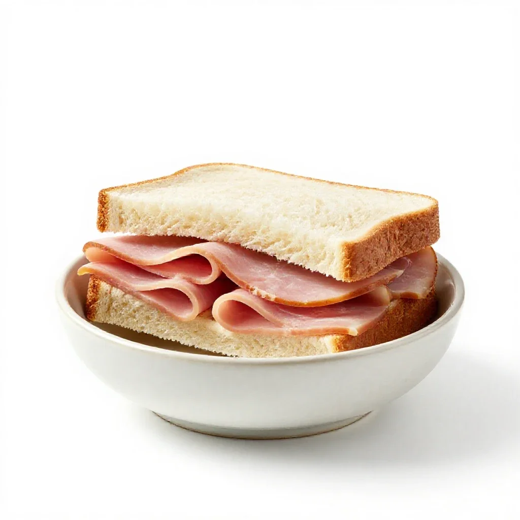 Ham sandwich isolated on a white background