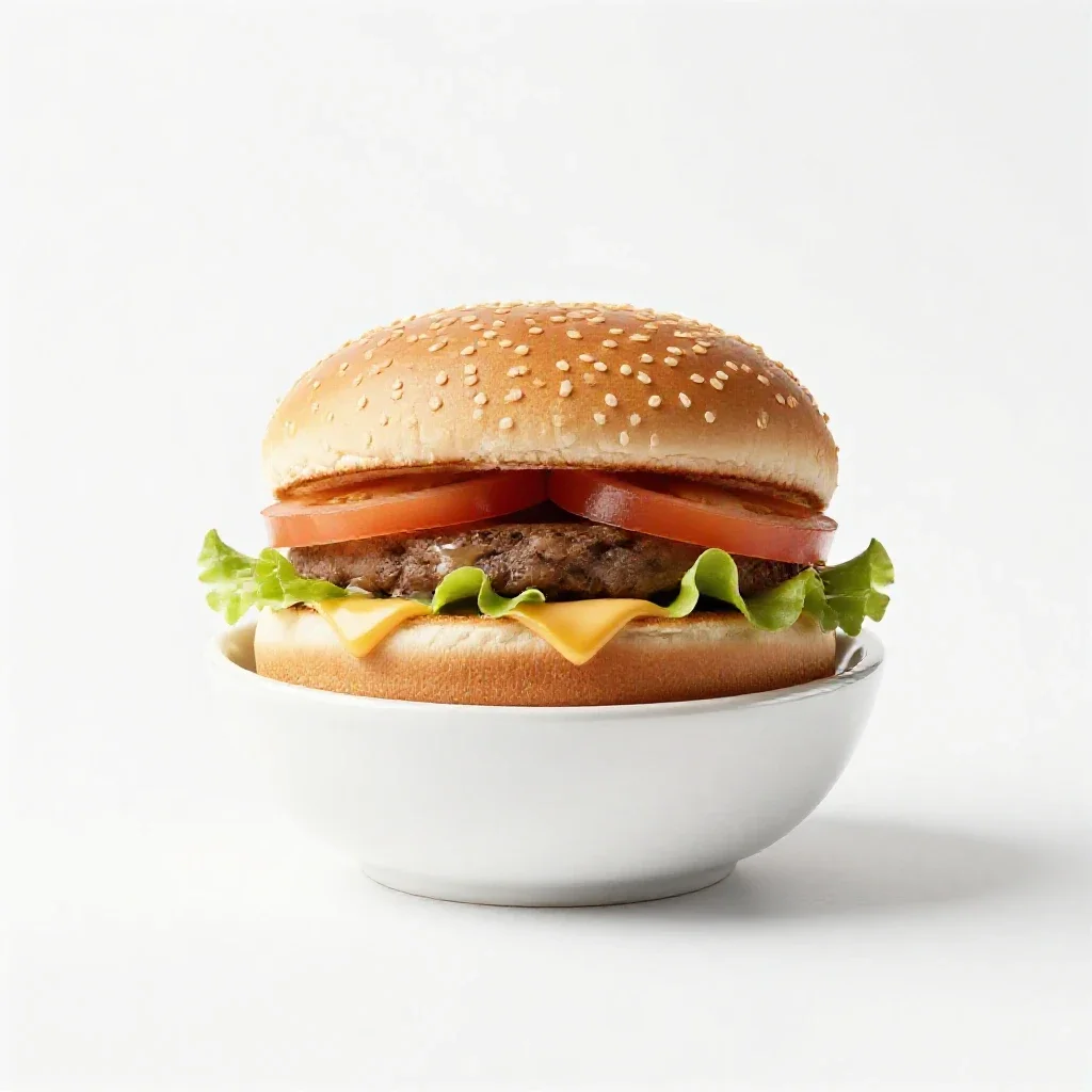 Hamburger isolated on a white background