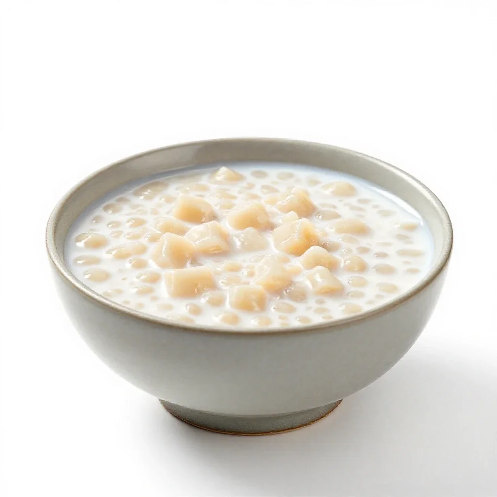 Hasty pudding isolated on a white background