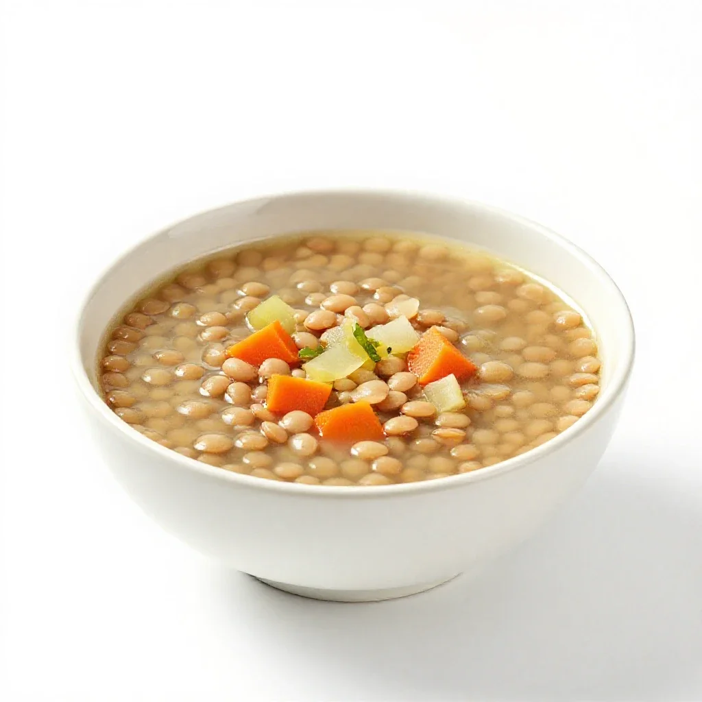Lentil soup isolated on a white background