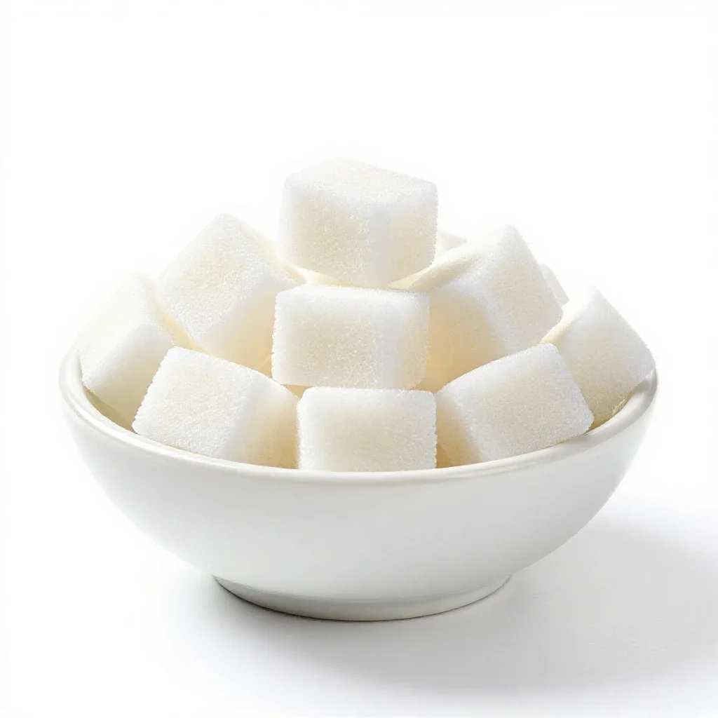 Lump sugar isolated on a white background