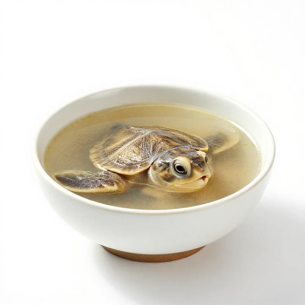 Mock turtle soup isolated on a white background