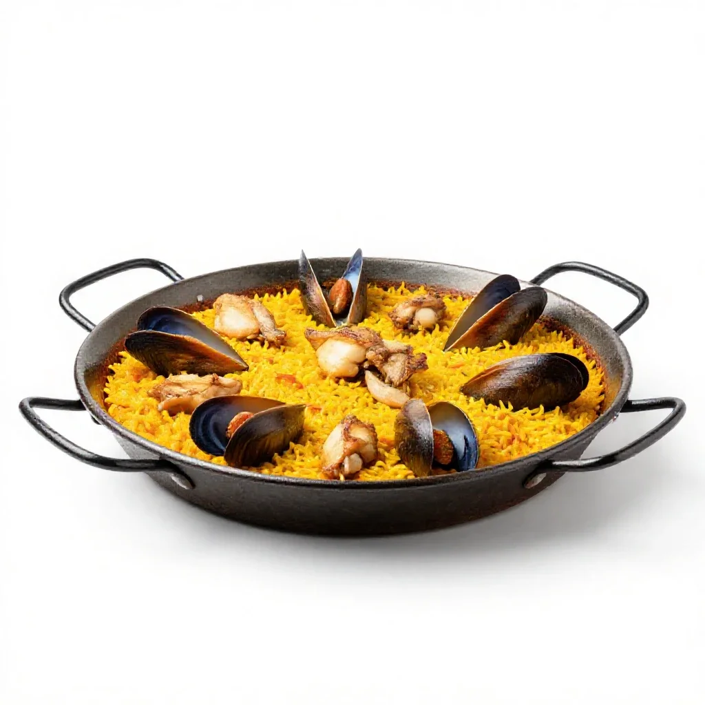 Paella isolated on a white background