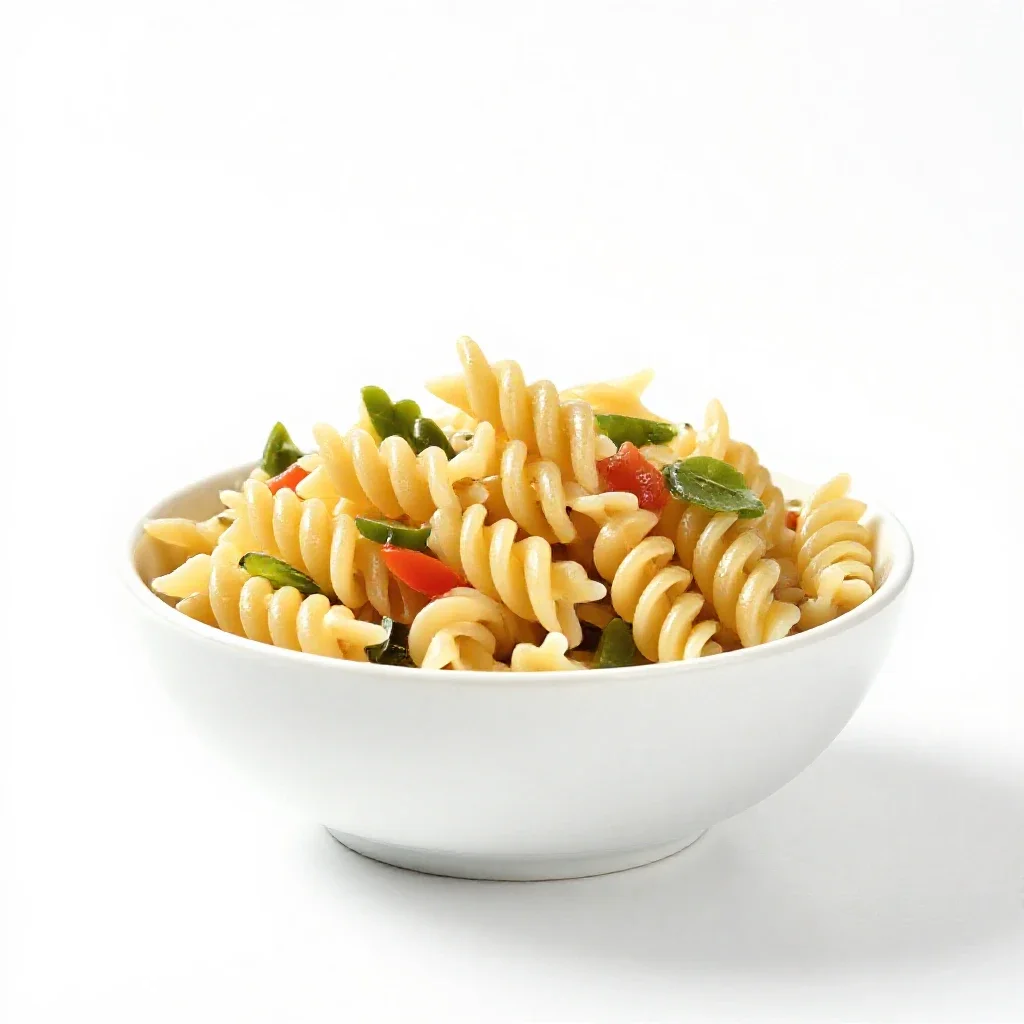 Pasta salad isolated on a white background