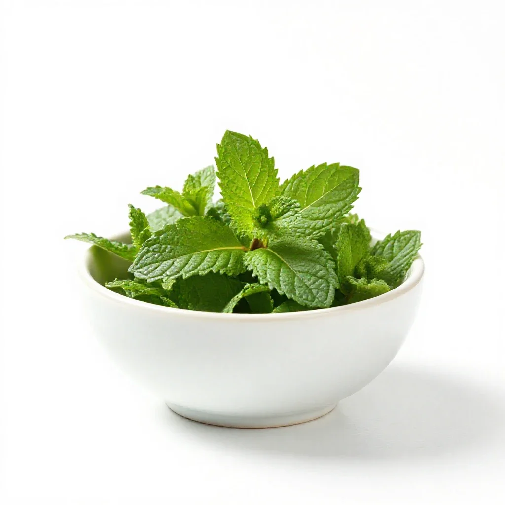 Peppermint oil isolated on a white background