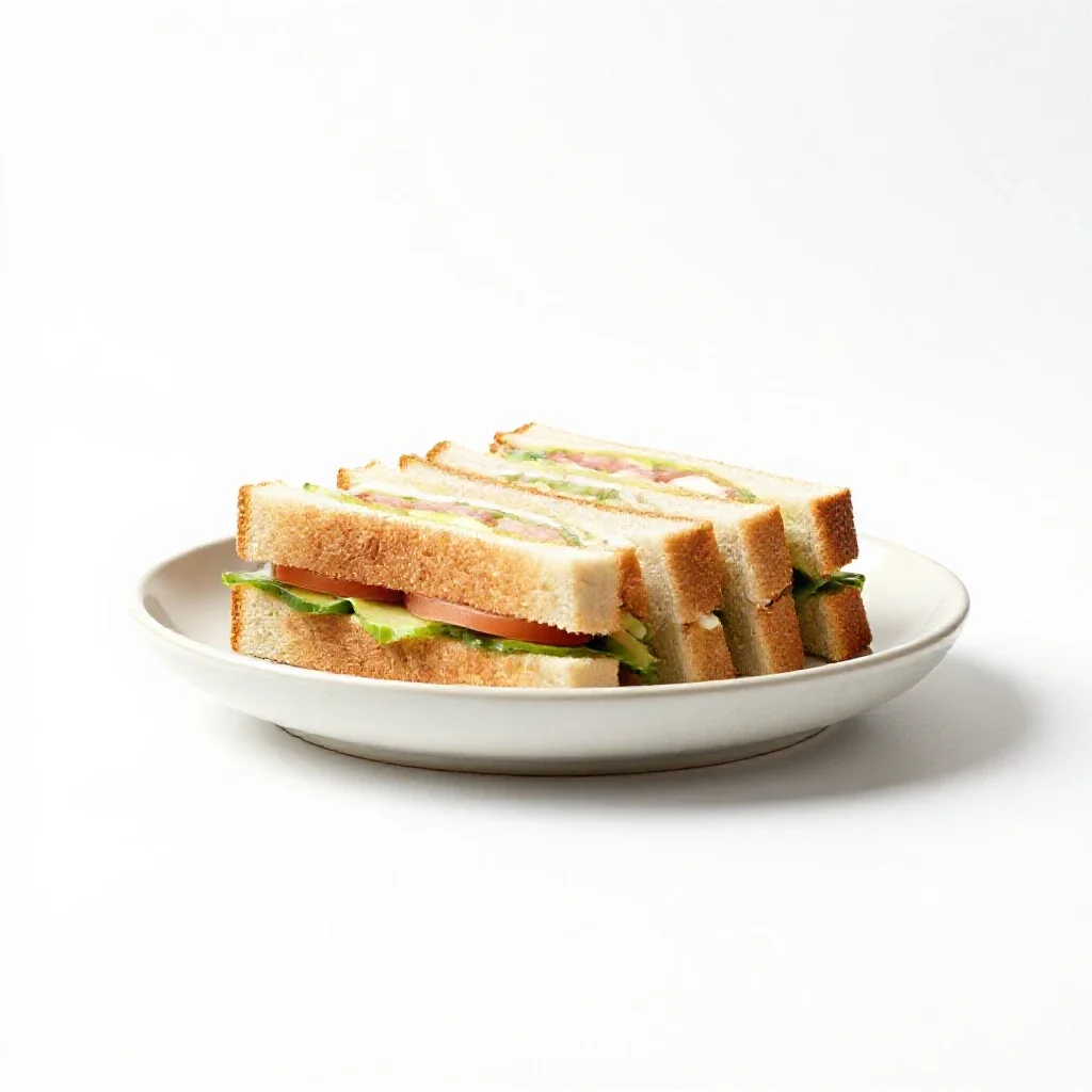Sandwich plate isolated on a white background