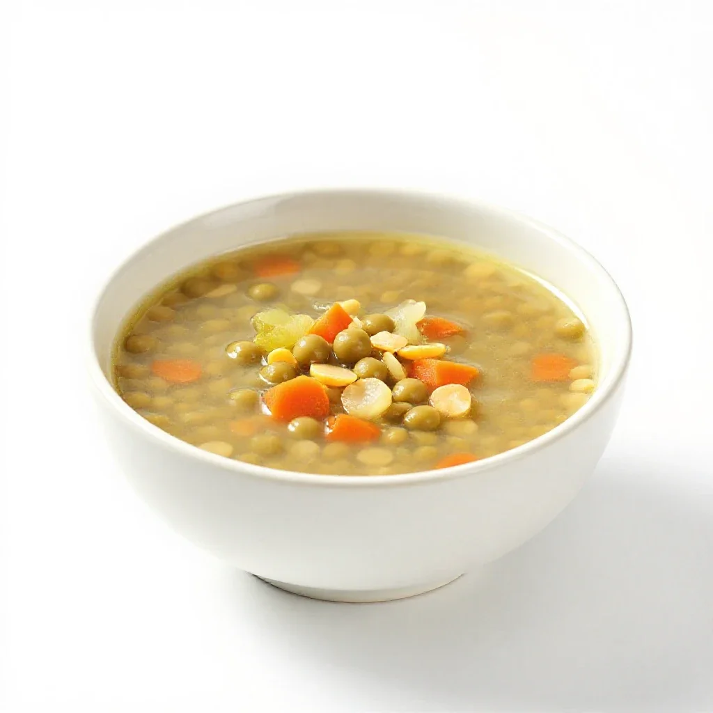 Split-pea soup isolated on a white background