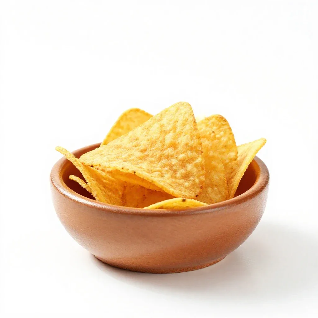 Tortilla chip isolated on a white background