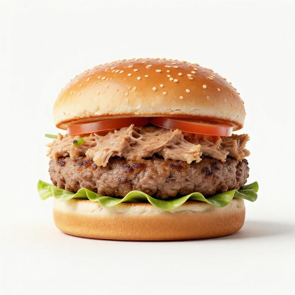 Tunaburger isolated on a white background