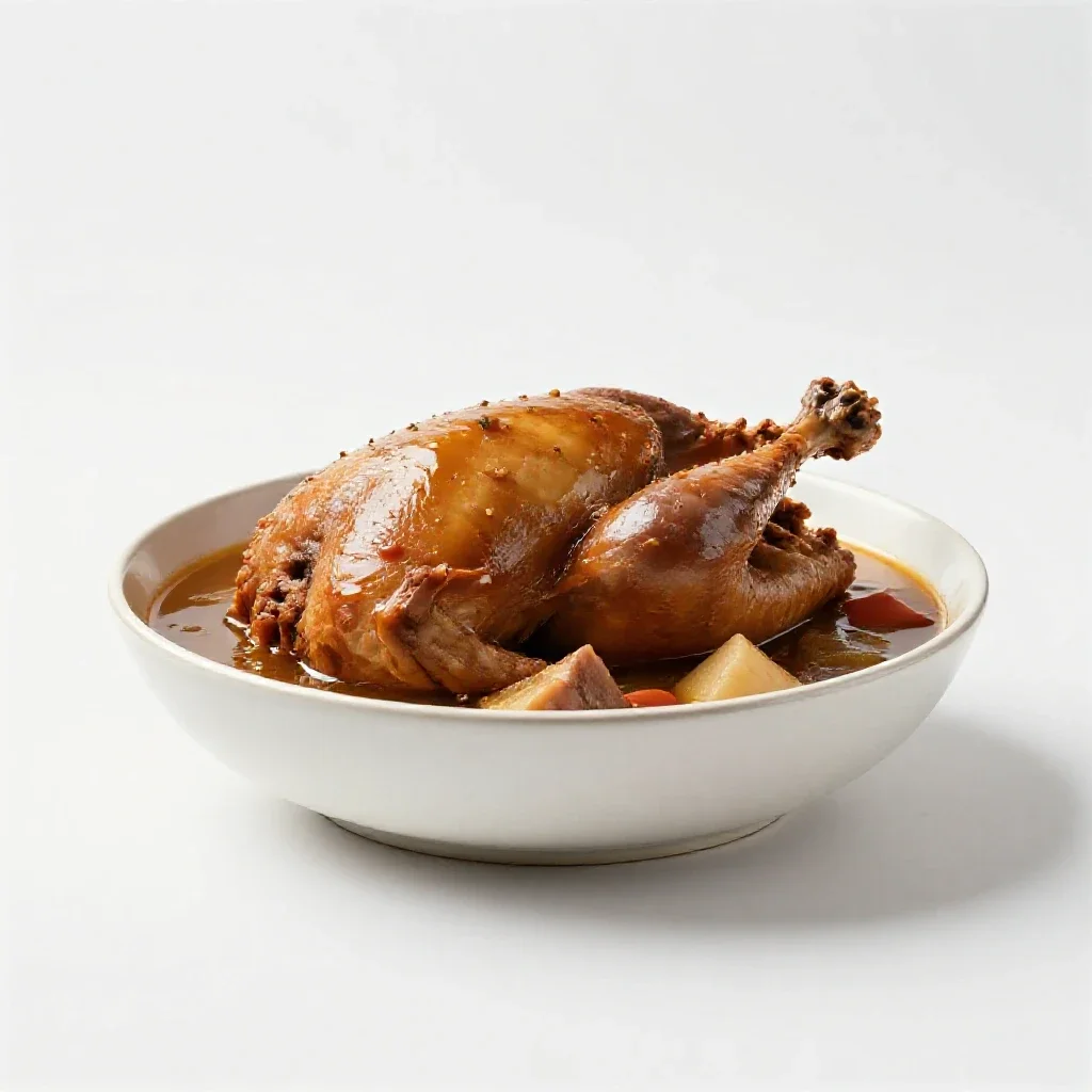 Turkey stew isolated on a white background