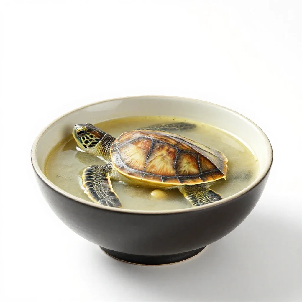 Turtle soup isolated on a white background