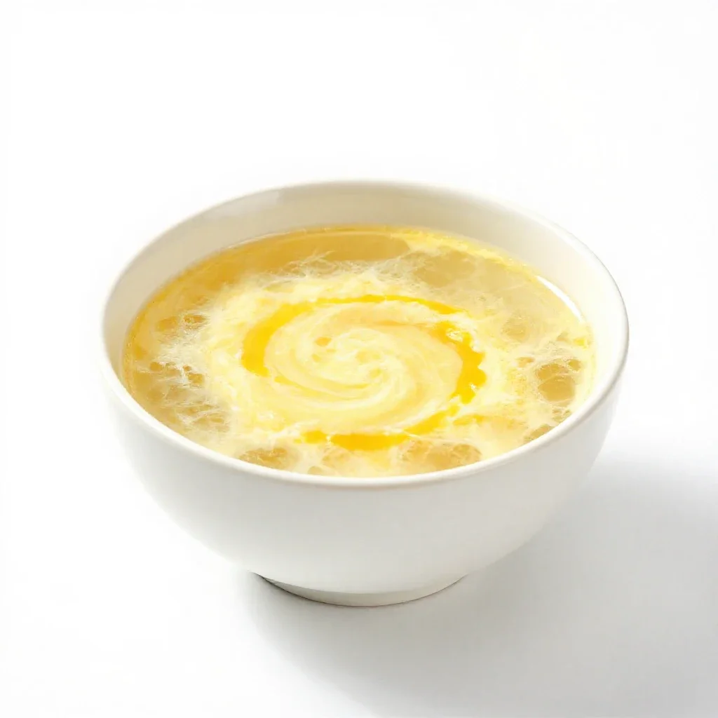 Eggdrop soup isolated on a white background