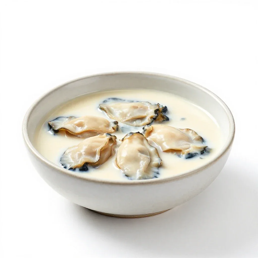 Oyster stew isolated on a white background