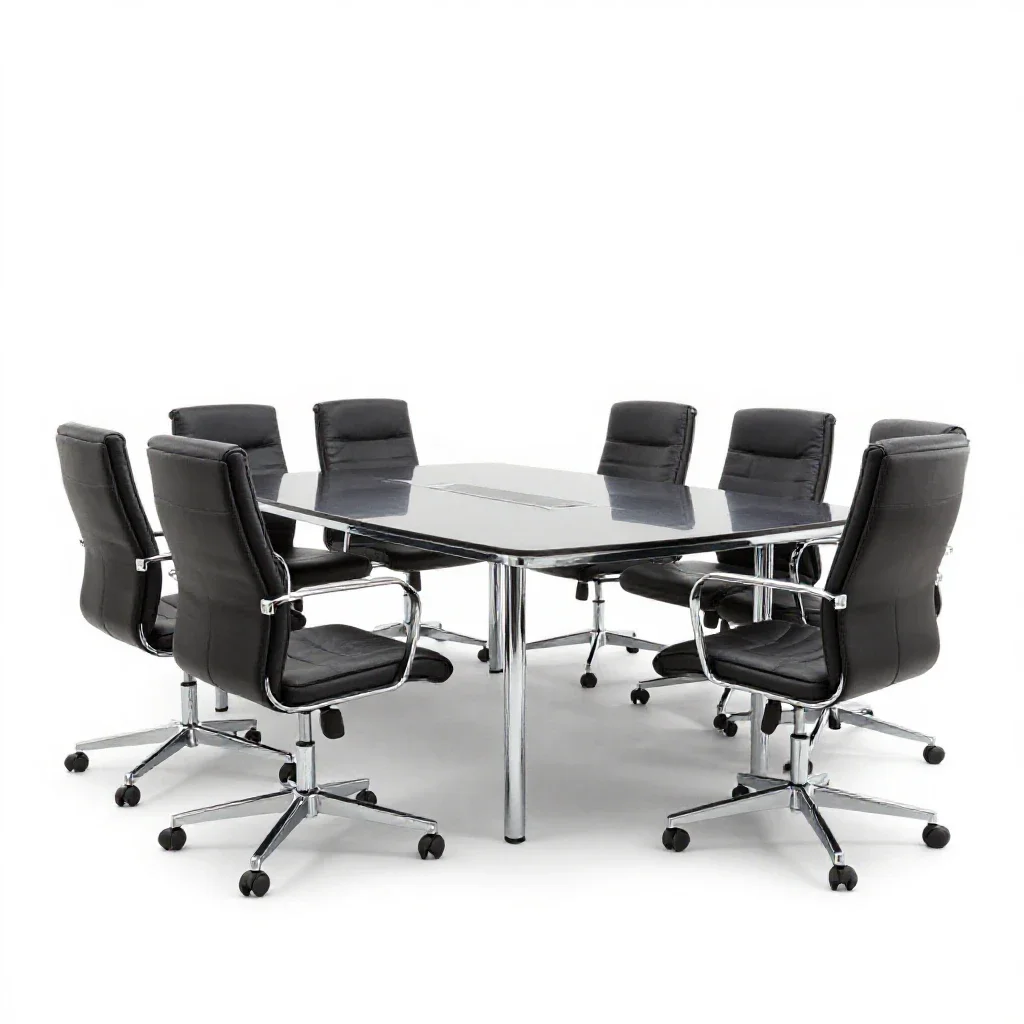 Conference table isolated on a white background
