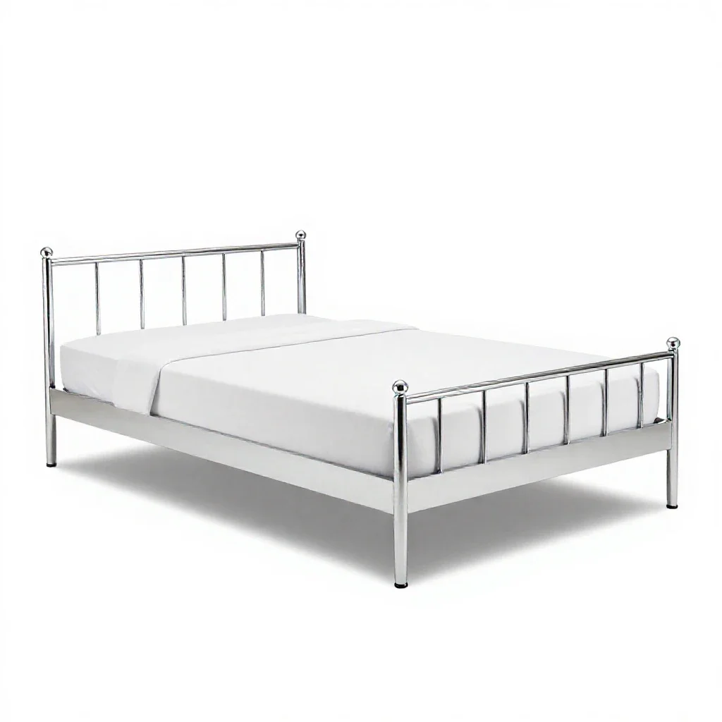 Double bed isolated on a white background