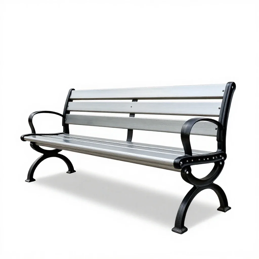 Park bench isolated on a white background
