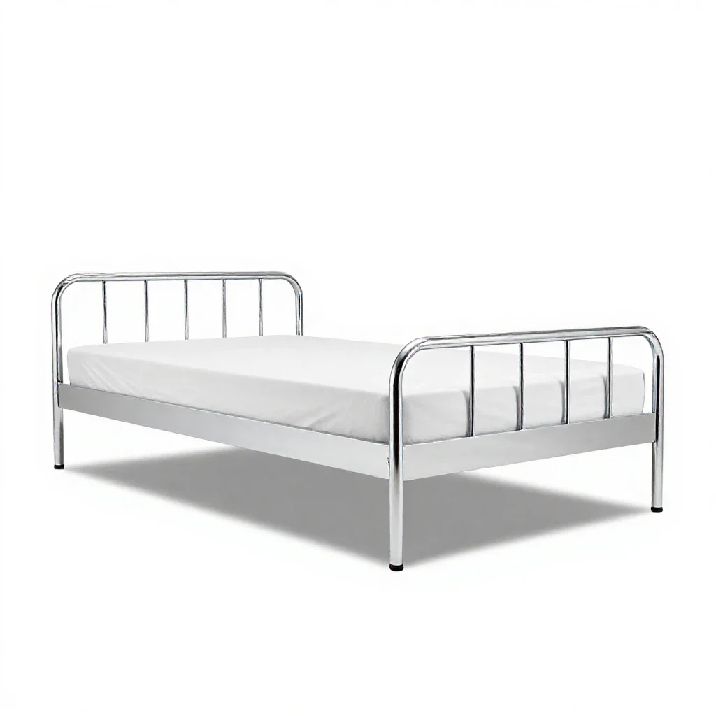 Single bed isolated on a white background