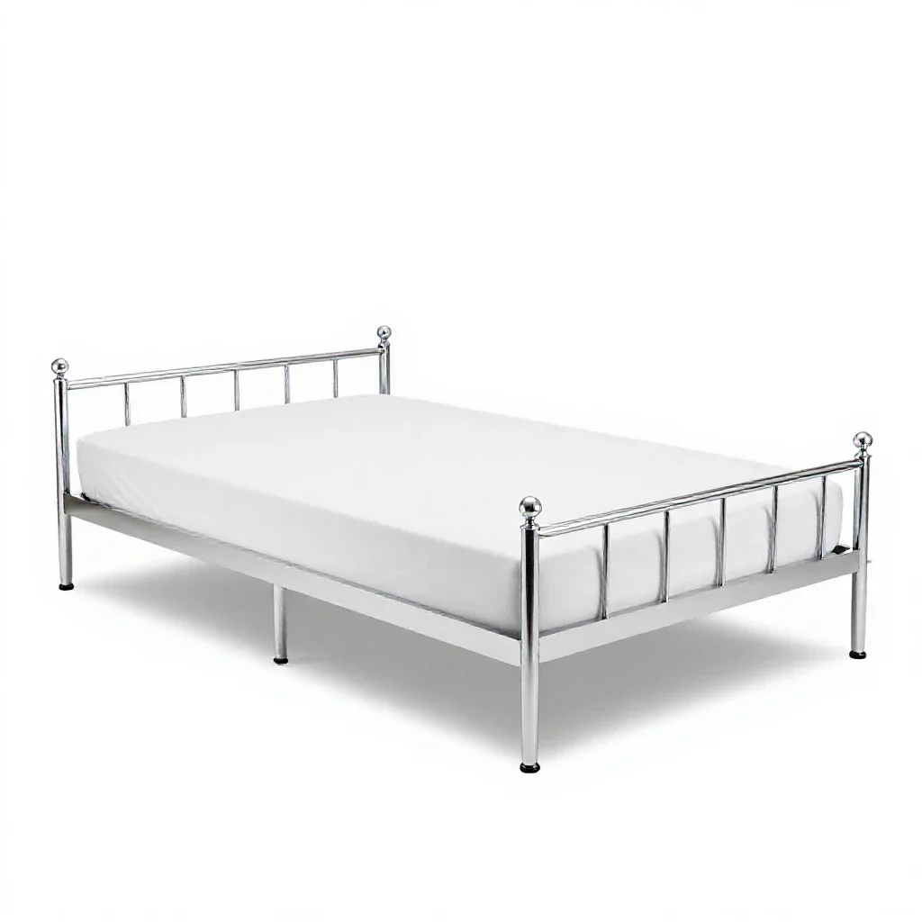 Twin bed isolated on a white background