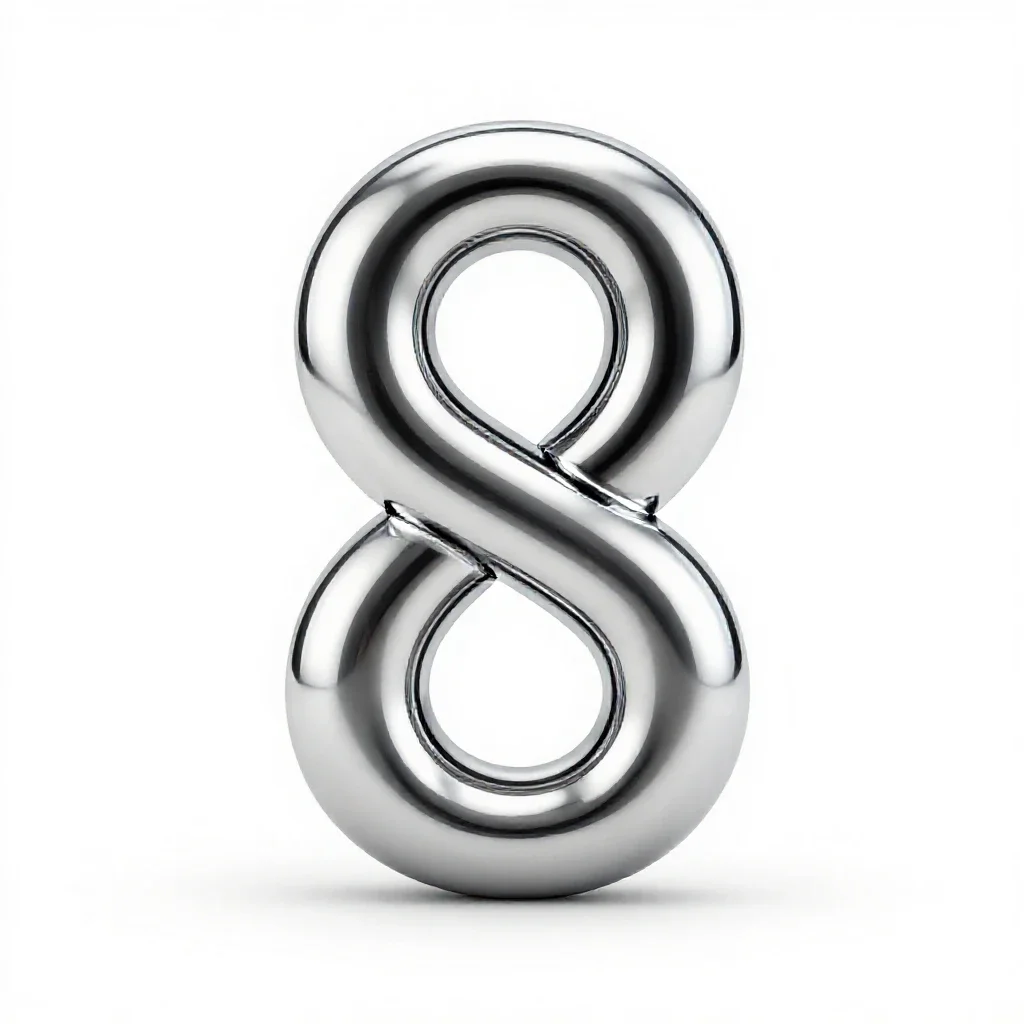 Figure eight isolated on a white background