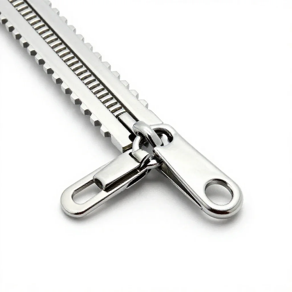 Slide fastener isolated on a white background