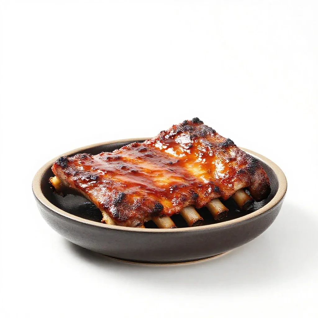 Barbecued spareribs isolated on a white background