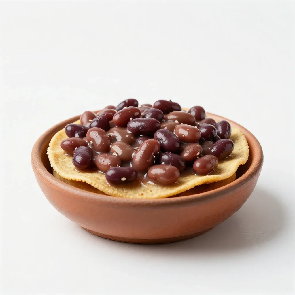 Bean tostada isolated on a white background
