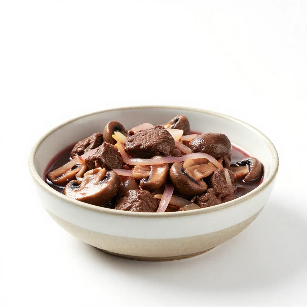 Beef Bourguignonne isolated on a white background
