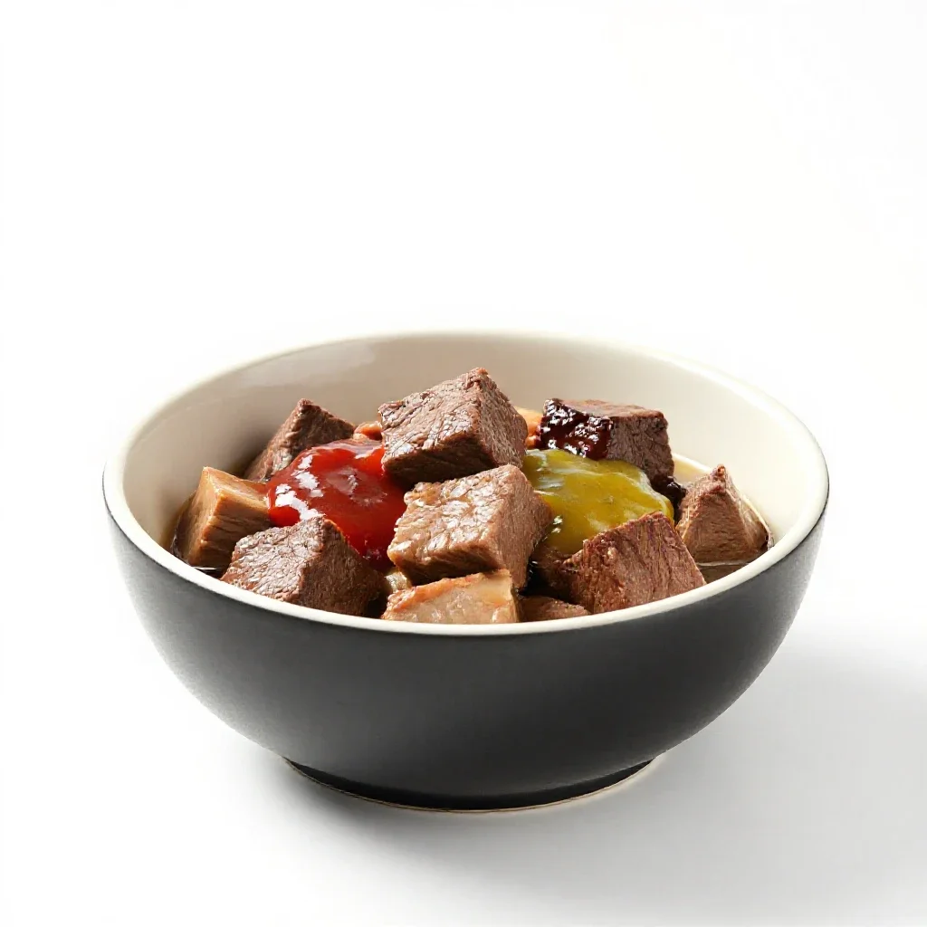 Beef fondue isolated on a white background