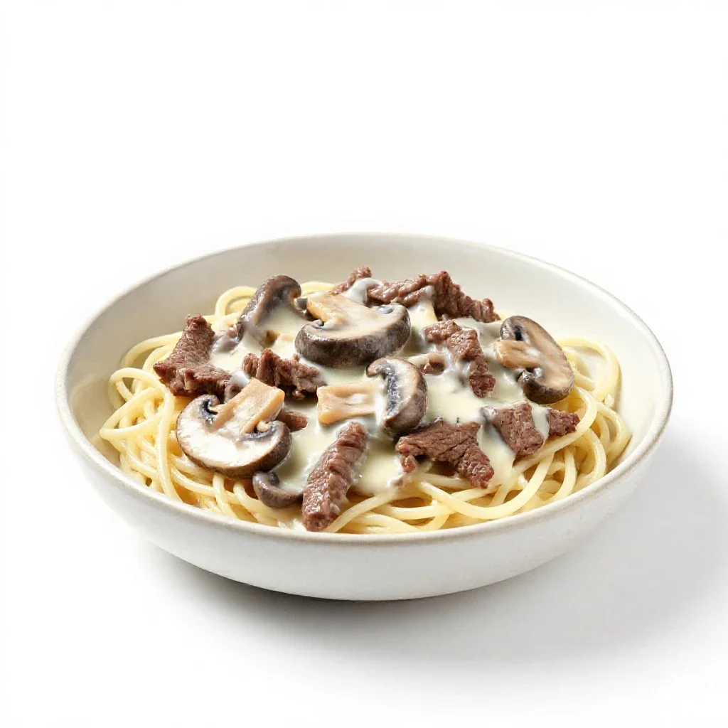 Beef Stroganoff isolated on a white background