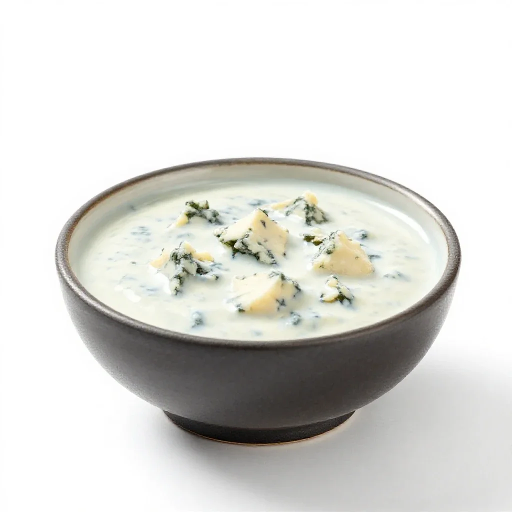 Blue cheese dressing isolated on a white background
