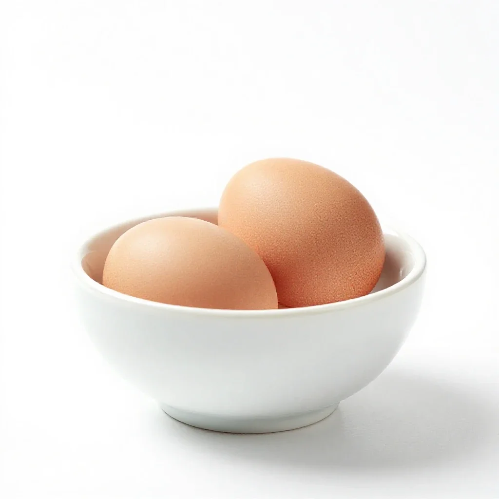 Boiled egg isolated on a white background