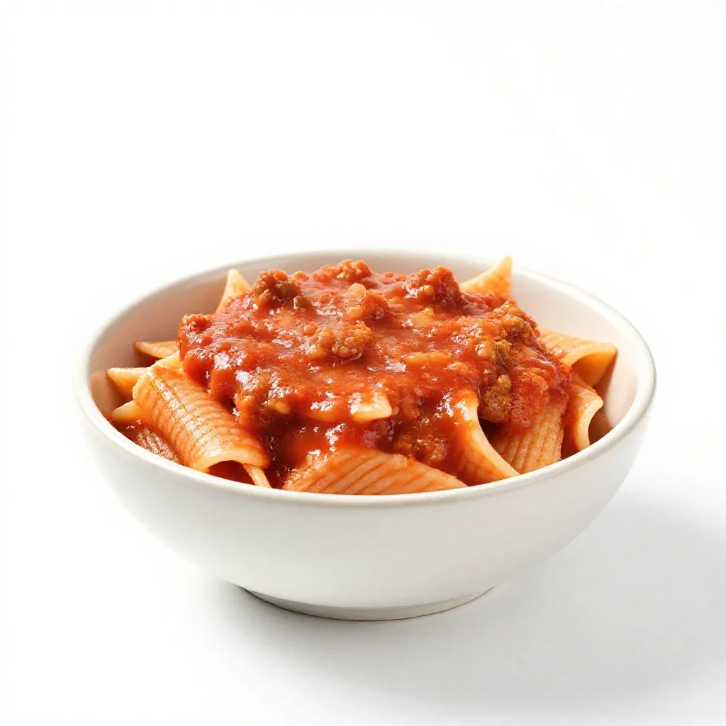 Bolognese pasta sauce isolated on a white background