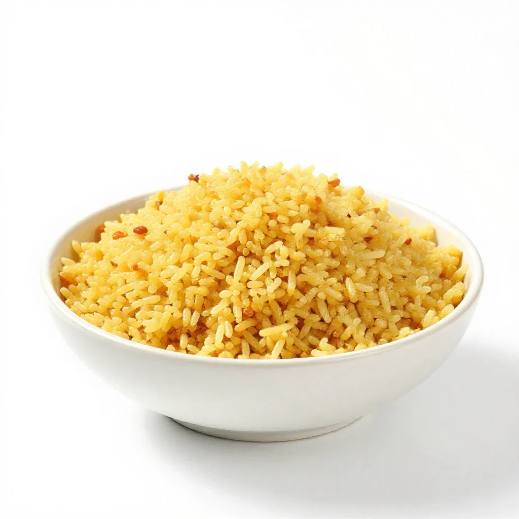 Bulgur pilaf isolated on a white background