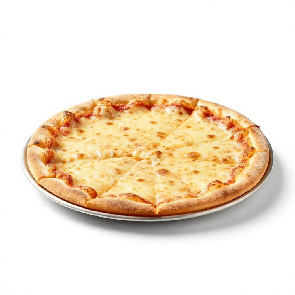 Cheese pizza isolated on a white background