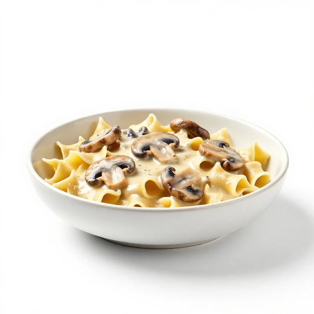 Chicken Tetrazzini isolated on a white background
