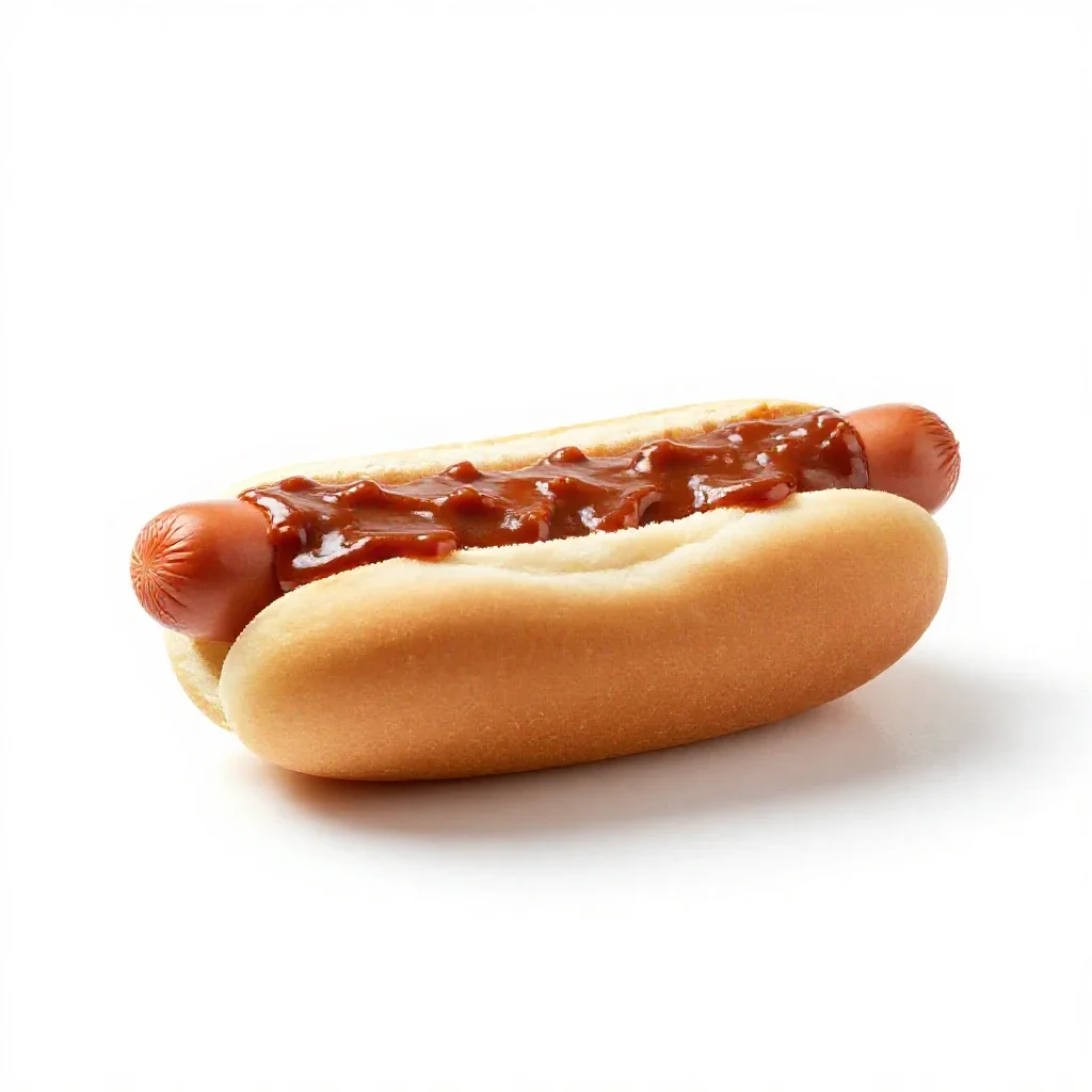 Chili dog isolated on a white background