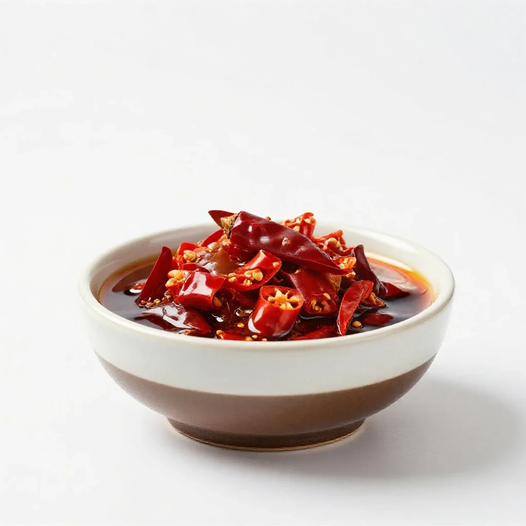 Chili vinegar isolated on a white background